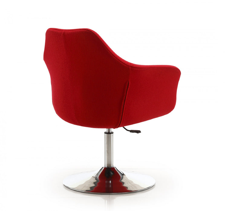 Kinsey Modern Wool Blend Swivel Lounge Chair in Red - Set of 2 Accent Chair