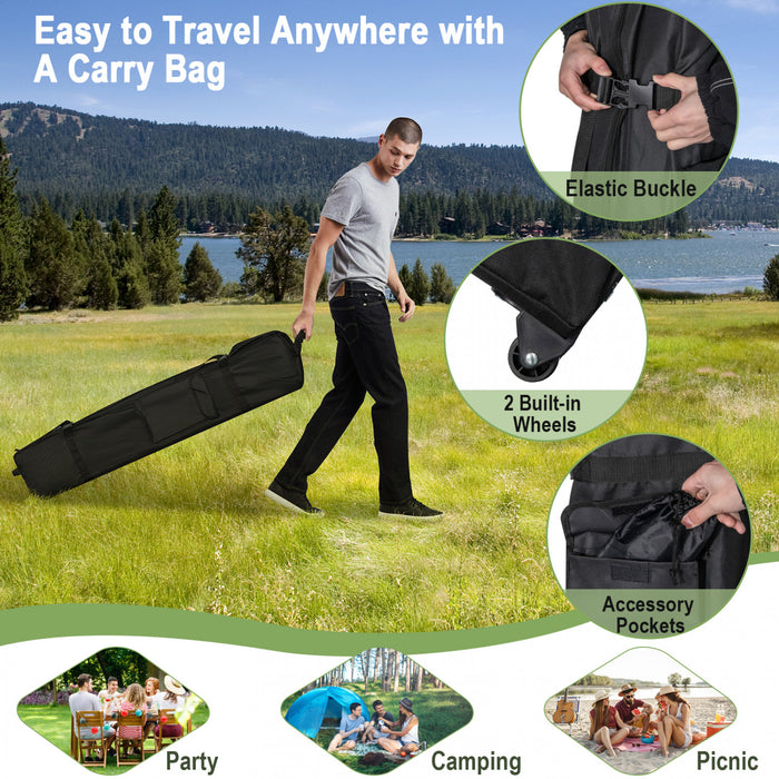2-tier 10' X 10' Pop-up Canopy Tent Instant Gazebo Adjustable Carry Bag W/ Wheel