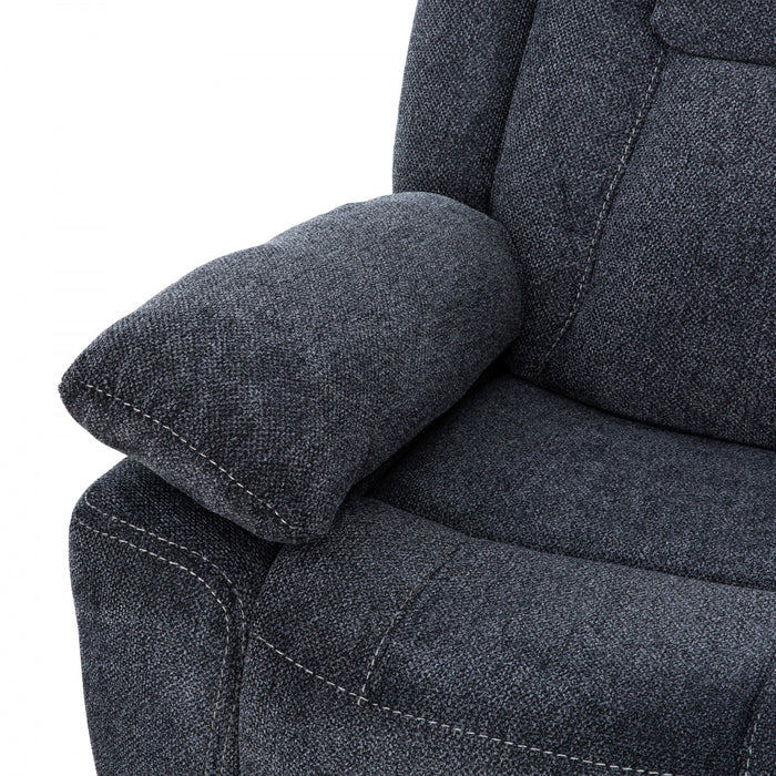 Renner 59 in. Upholstered Manual Reclining Loveseat with Lever - Dark Grey