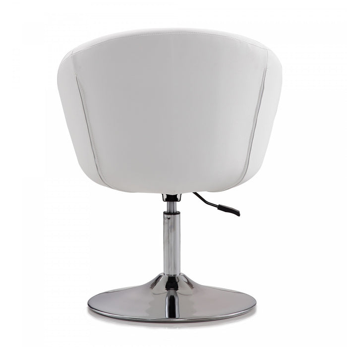 Hopper Modern Upholstered Swivel Lounge Chair in White - Set of 2 Accent Chair