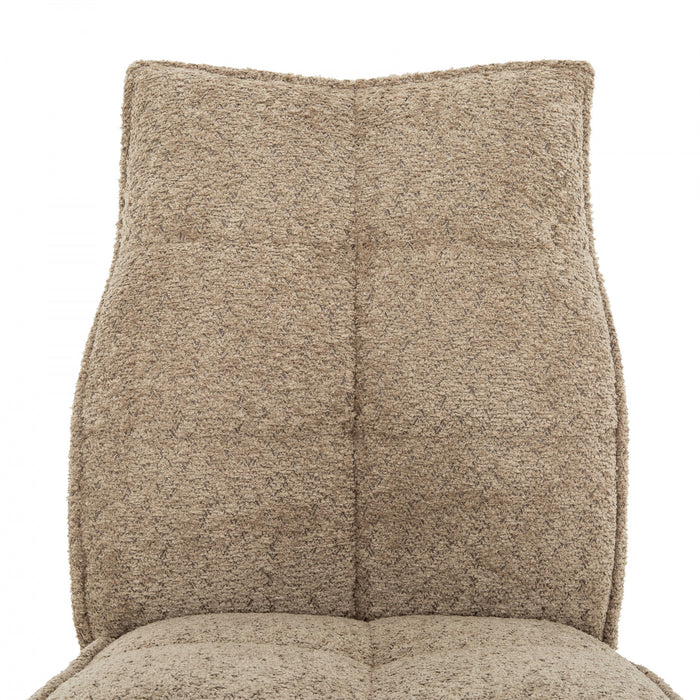 Elowen Taupe Upholstered Swivel Dining Chair (Set of 2)