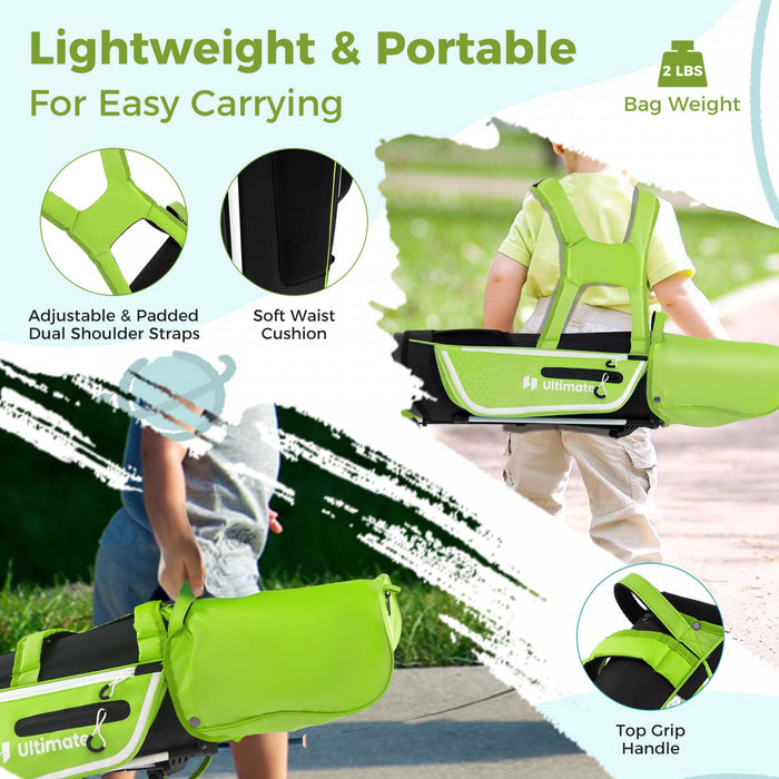 Ultimate Kids Golf Practice Set Junior Complete Golf Club Set For Kids Age 5-7 Years Old Green