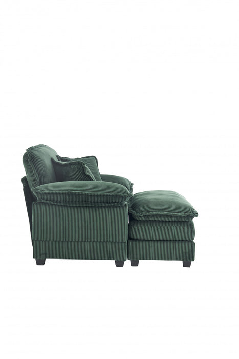 Liam 46.9\" Modern indoor corduroy sofa with 2 soft cushions ,Green Sofa