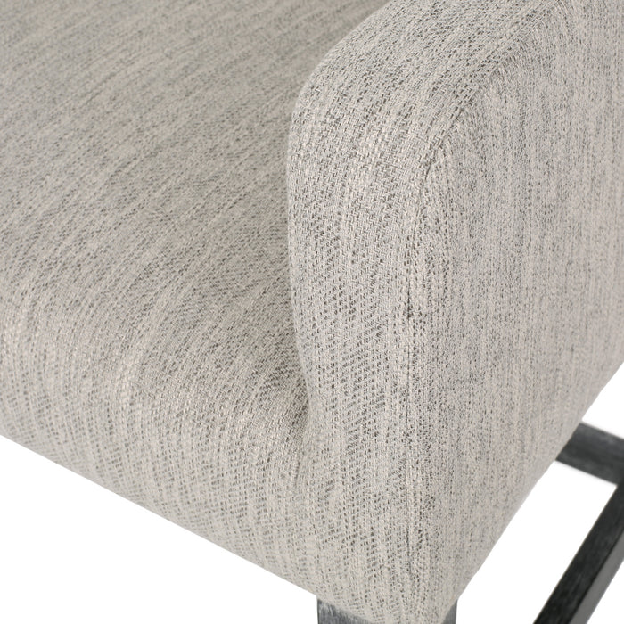 Griffith 26\" Seat Height Counter Stool With Upholstered Fabric And Solid Wood Legs, Light Grey
