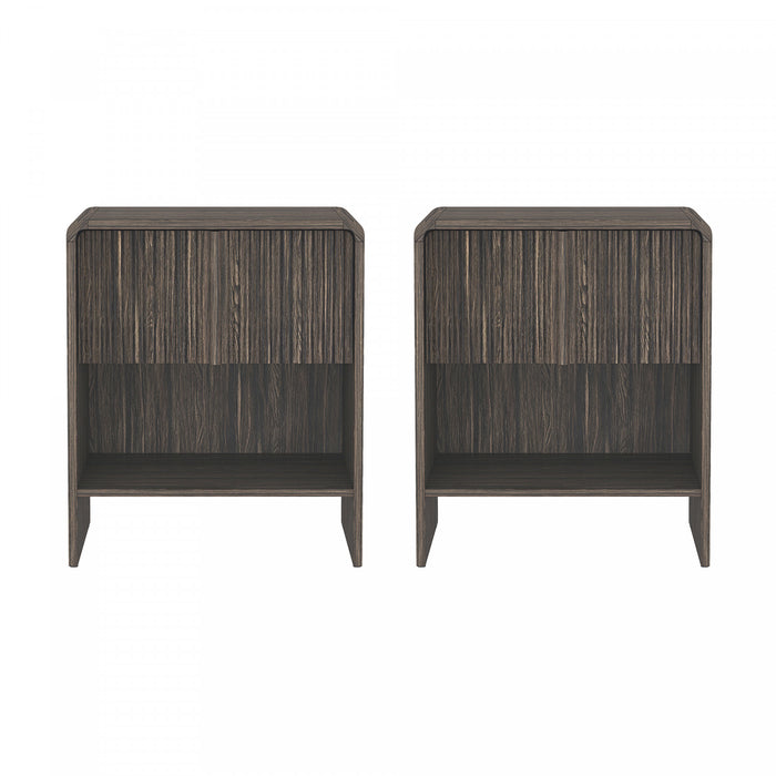 Novara Contemporary 22\" Nightstand in Jacobean Walnut (1-Drawer)