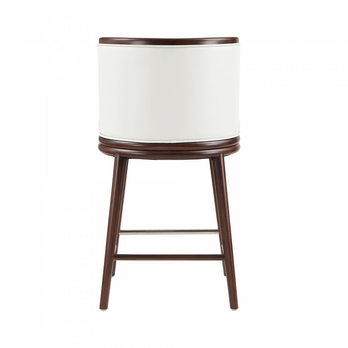 Evalyn Modern Wood Upholstered Counter Stool in White - Set of 2