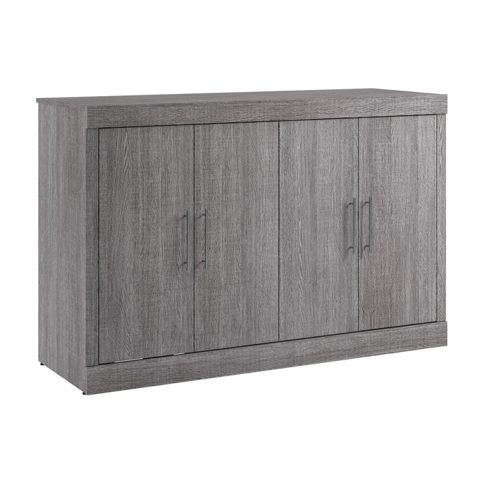 Bestar Nebula 69 W Full Cabinet Bed with Mattress - Bark Grey