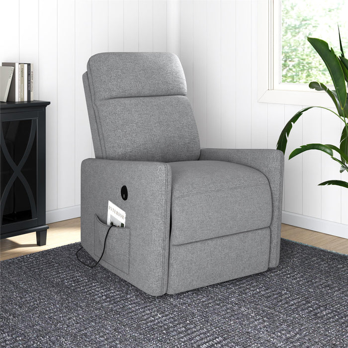 DHP Kai Linen Power Recliner Accent Chair with Massage and Heat - Dark Grey