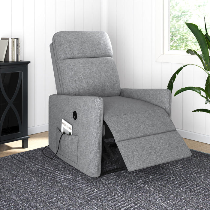 DHP Kai Linen Power Recliner Accent Chair with Massage and Heat - Dark Grey
