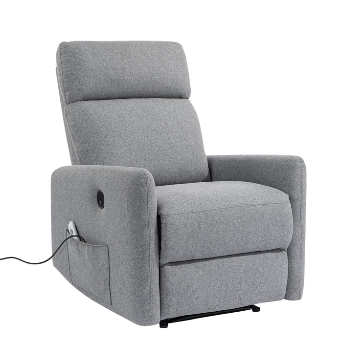 DHP Kai Linen Power Recliner Accent Chair with Massage and Heat - Dark Grey
