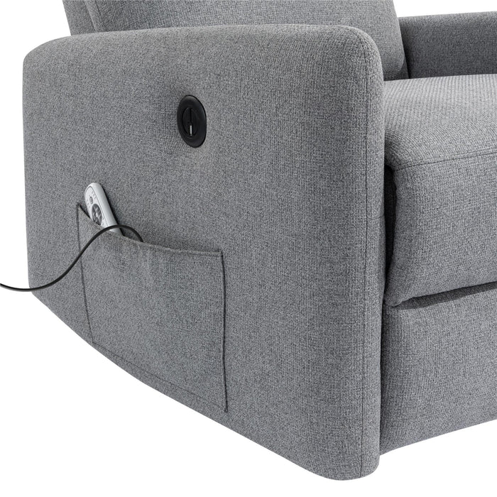 DHP Kai Linen Power Recliner Accent Chair with Massage and Heat - Dark Grey