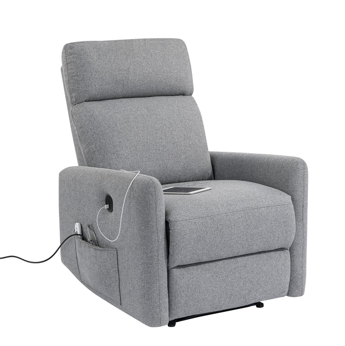 DHP Kai Linen Power Recliner Accent Chair with Massage and Heat - Dark Grey