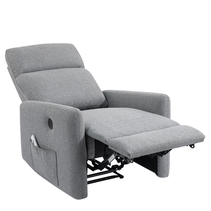 DHP Kai Linen Power Recliner Accent Chair with Massage and Heat - Dark Grey