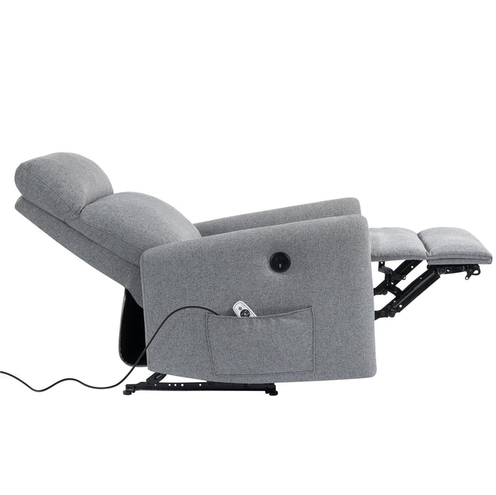 DHP Kai Linen Power Recliner Accent Chair with Massage and Heat - Dark Grey