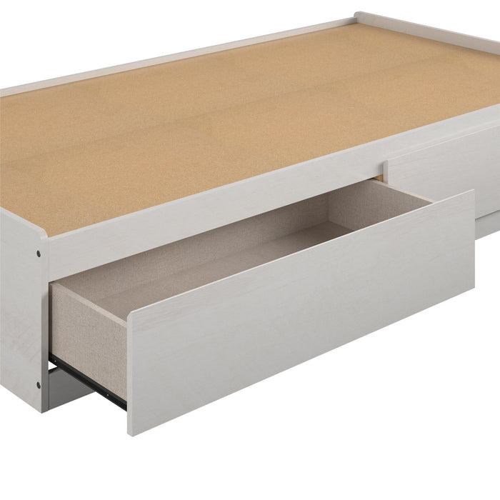 Ameriwood Home Twin Platform Bed with Drawers - Ivory Oak