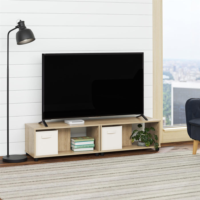 Ameriwood Home Mainstays Adjustable Side-by-Side or Stacking TV Stand for TVs up to 70\" - Natural
