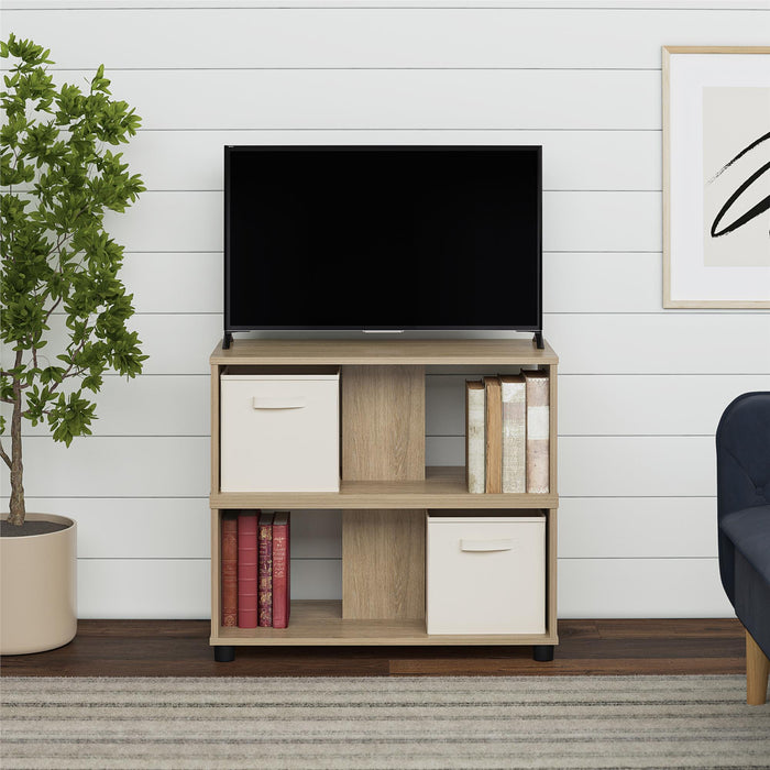 Ameriwood Home Mainstays Adjustable Side-by-Side or Stacking TV Stand for TVs up to 70\" - Natural