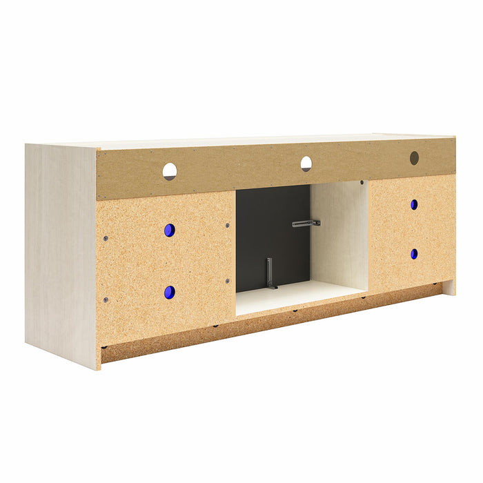 Ameriwood Home Luna Electric Fireplace TV Stand for TVs up to 65\" - Ivory Oak