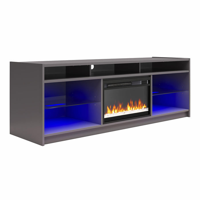 Ameriwood Home Luna Electric Fireplace TV Stand for TVs up to 65\" - Graphite Grey