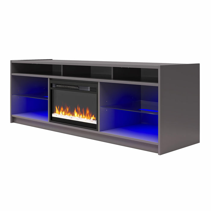Ameriwood Home Luna Electric Fireplace TV Stand for TVs up to 65\" - Graphite Grey