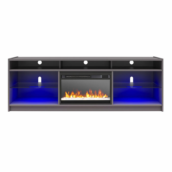 Ameriwood Home Luna Electric Fireplace TV Stand for TVs up to 65\" - Graphite Grey