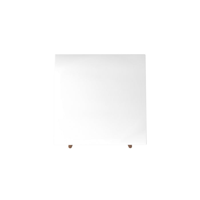 Manhattan Comfort Utopia 19.84\" High Square End Table with Splayed Wooden Legs - White Gloss