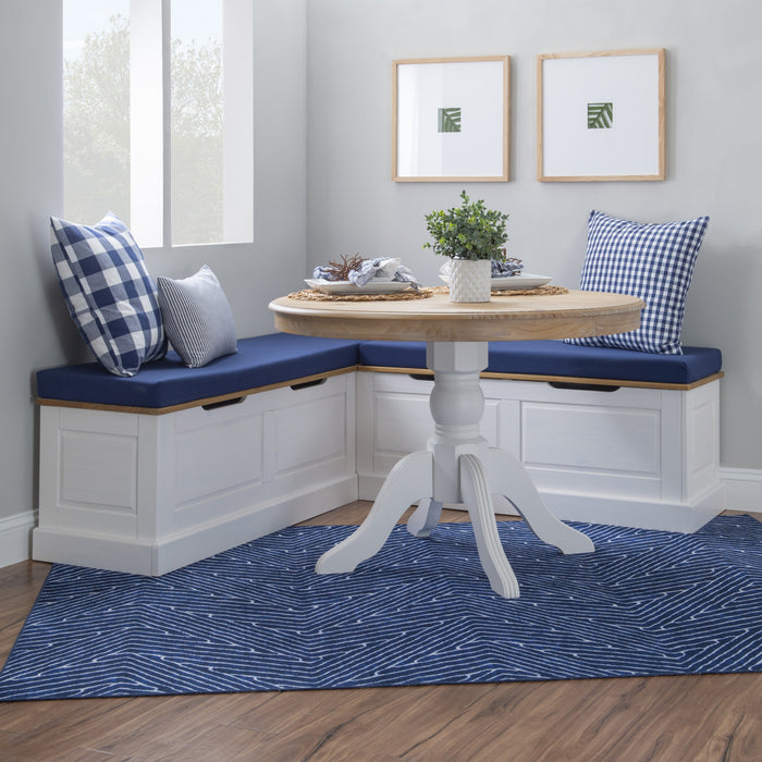 Tobin Backless Corner Nook Dining Bench - Natural and White