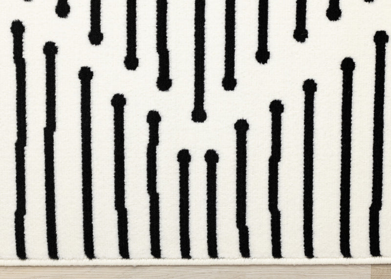Forte Black White Stripes Area Rug - 2'7\" x 4'11\"