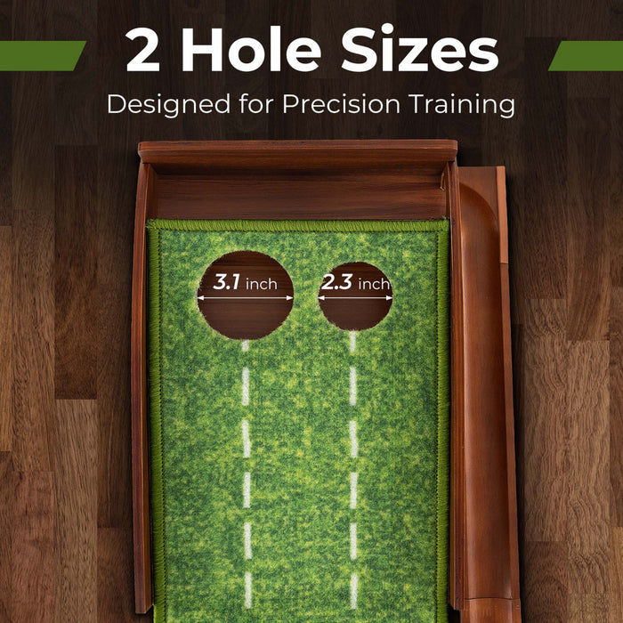 Costway Putting Green Practice Golf Putting Mat With Auto Ball Return And 2 Hole Sizes