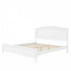 Benson Full Size Solid Wood Platform Bed with Stylish Headboard, White | Lit plateforme Benson en bois massif format Full avec tete de lit elegante, blanc