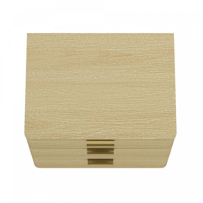 Payton Modern 26\" Nightstand in Natural Oak (3-Drawer) - Set of 2
