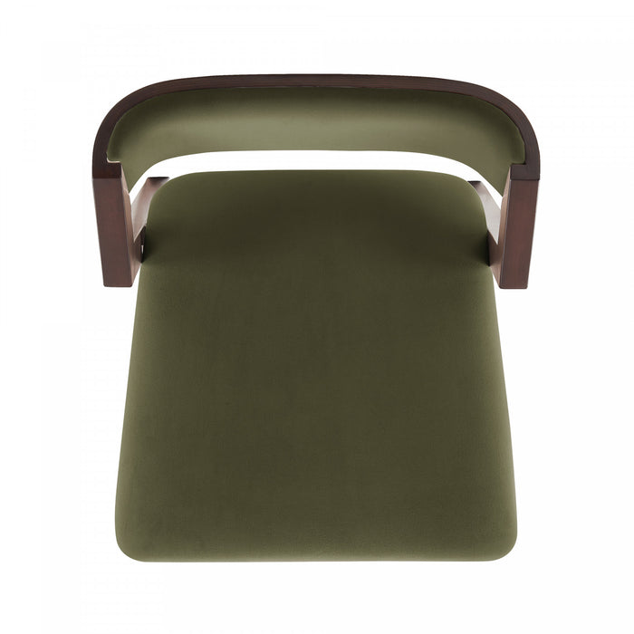 Patricia Modern Wood Upholstered Counter Stool in Turtle Green Bar Stool