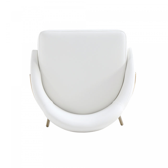 Gracie Modern Metal Upholstered Barstool in White and Gold - Set of 2