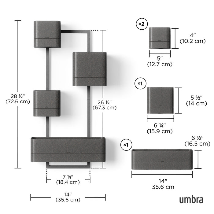 Umbra Cubiko Wall Planter - Black