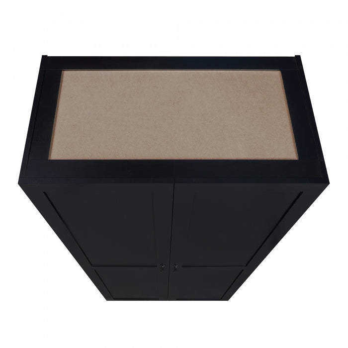 Cornelia Modern 30\" Storage Cabinet in Black (4-Shelf) - Set of 2 Bookcase