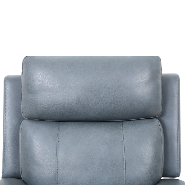 Bellamy 37 in. Leather Match Swivel Glider Recliner - Blue