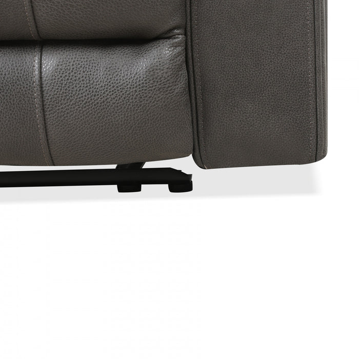 Marlow 60 in. Leather Match Power Reclining Loveseat with USB/USB-C - Charcoal