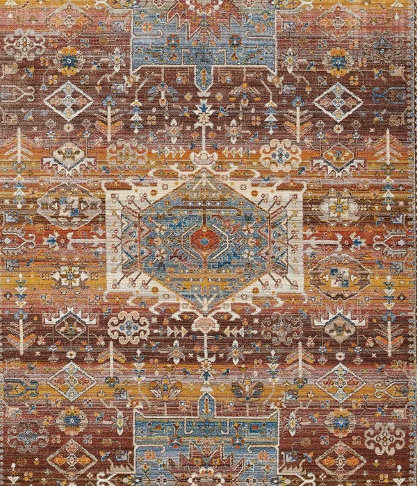 Dulce Traditional 2'6\" x Runner Rug in Multi Indoor Area Rug