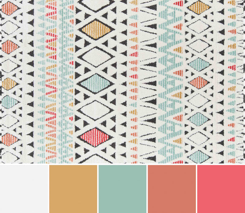 Kaia Contemporary 2'3\" x Runner Rug in Multi Indoor Area Rug