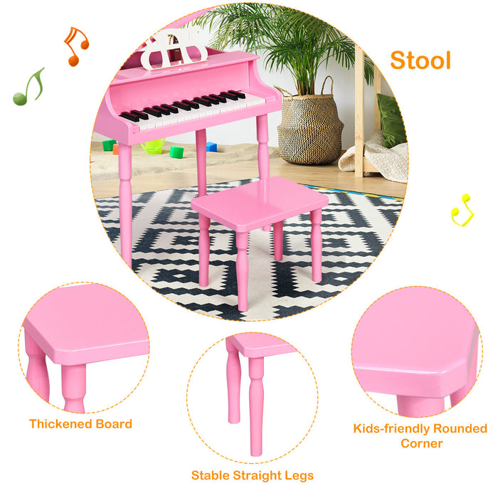 Costway 30-Key Classic Piano Wood w/ Bench & Music Rack Black