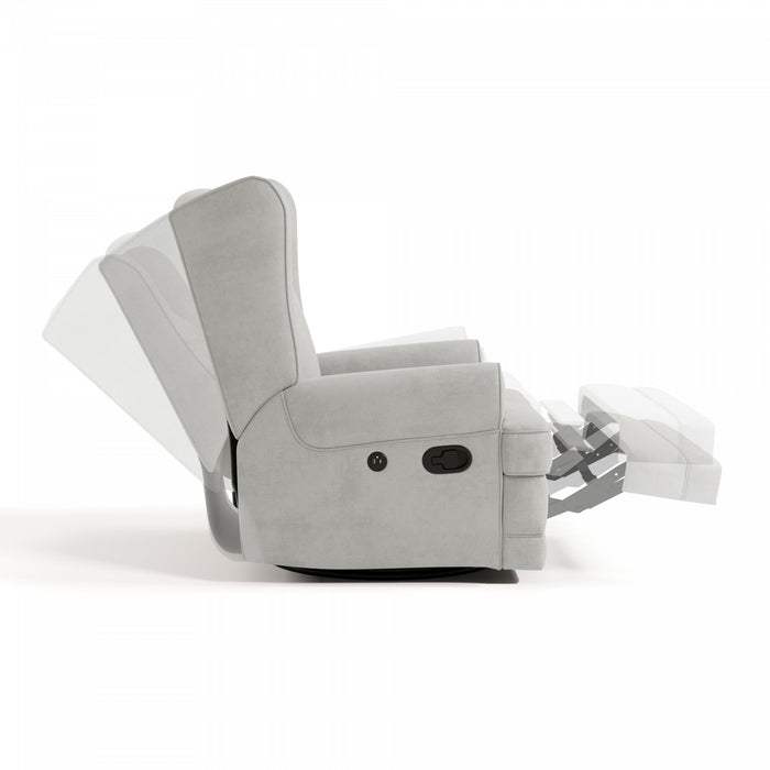 Storkcraft Serenity Wingback Upholstered Recliner Glider - Steel