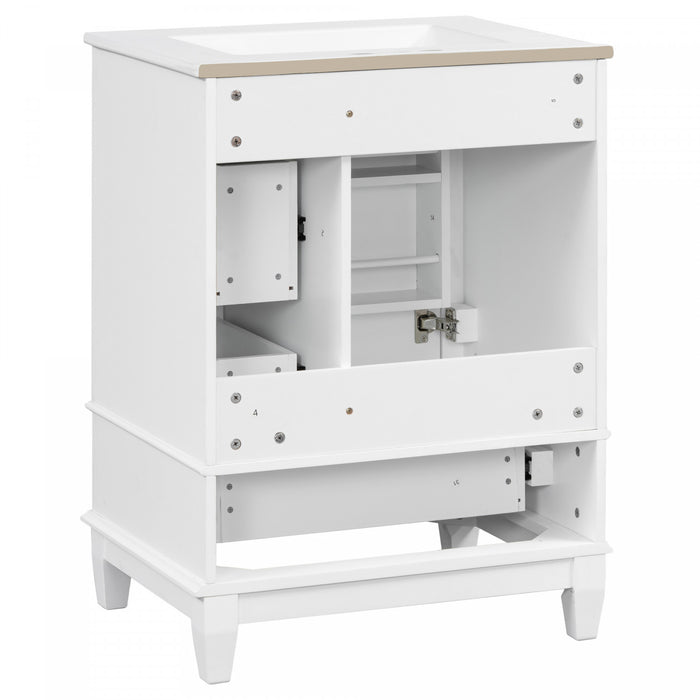 Sophia 24\" Bathroom Vanity with Ceramic Sink, White