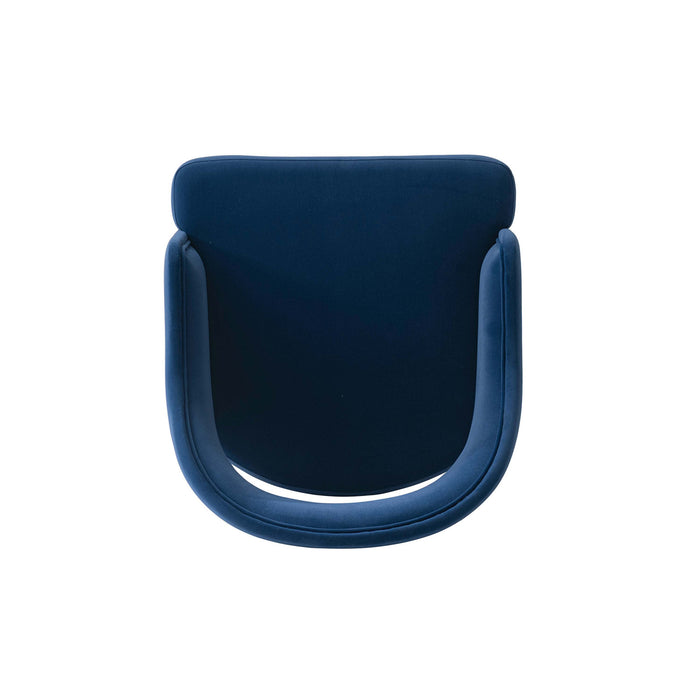 Carrington Modern Glam Upholstered Velvet Armchair in Midnight Blue