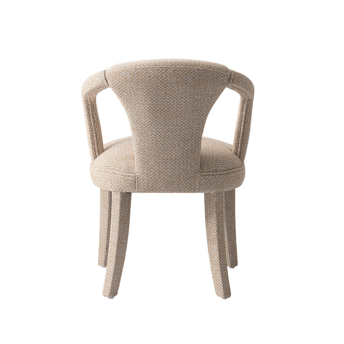 Palmer Mid-Century Modern Upholstered Tweed Armchair in Gold Dust - Set of 2 Dining Chair