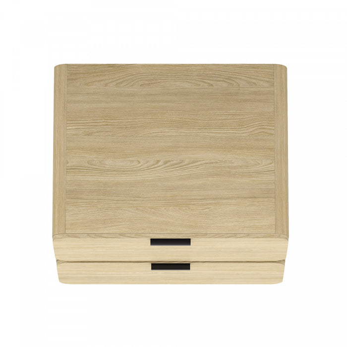 Chrystie Contemporary Modern 26\" Nightstand in Natural (2-Drawer) - Set of 2