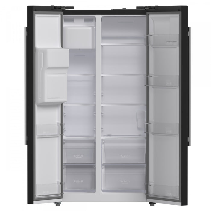 Forno Salerno 36-inch Side-by-Side Refrigerator in Black, 20 cu.ft. - FFRBI1844-36BLK