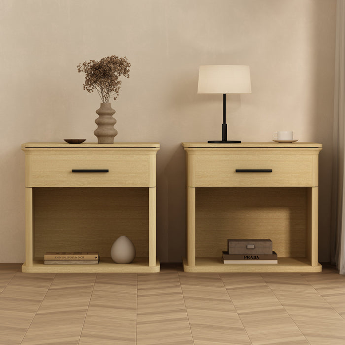 Clifford Traditional Nightstand in Natural Oak (1-Drawer)