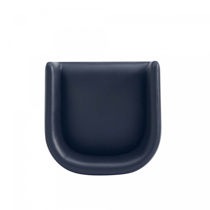 Louvre Mid-Century Modern Metal Upholstered Counter Stool in Black Bar Stool