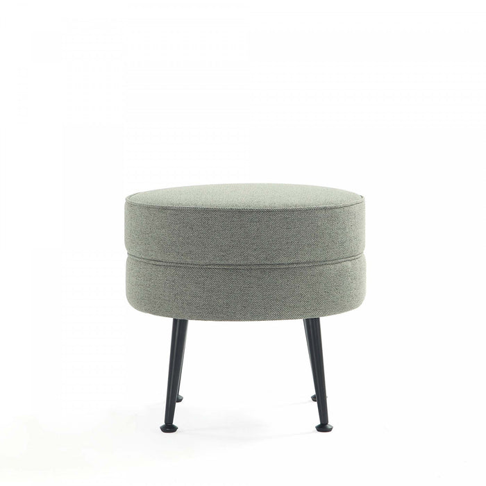 Bailey Mid-Century Modern Upholstered Accent Ottoman in Sage Green - Set of 2
