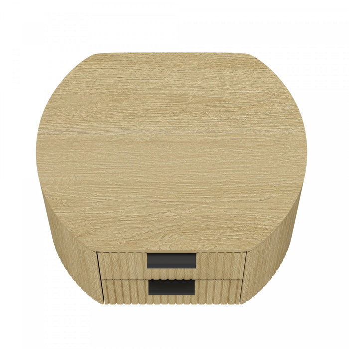 Olivia Modern 27\" Nightstand in Natural Oak (2-Drawer)